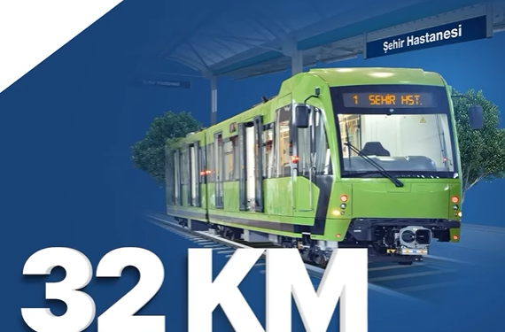 MEVCUT 57 KM RAYLI SİSTEME 32 KM İLAVE HAT